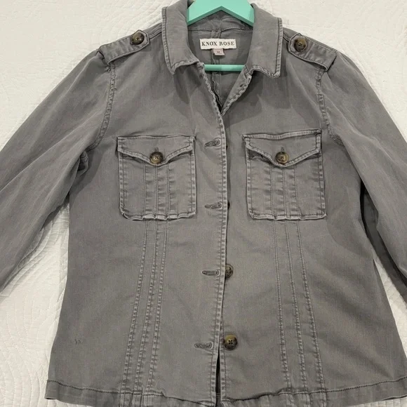 Knox Rose Women's Utility Jacket in Gray - Picture 2 of 6